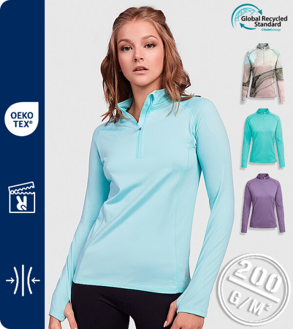 SUDADERA T&Eacute;CNICA MUJER MANGA LARGA 200 Grms. ROLY ARLAS 1122