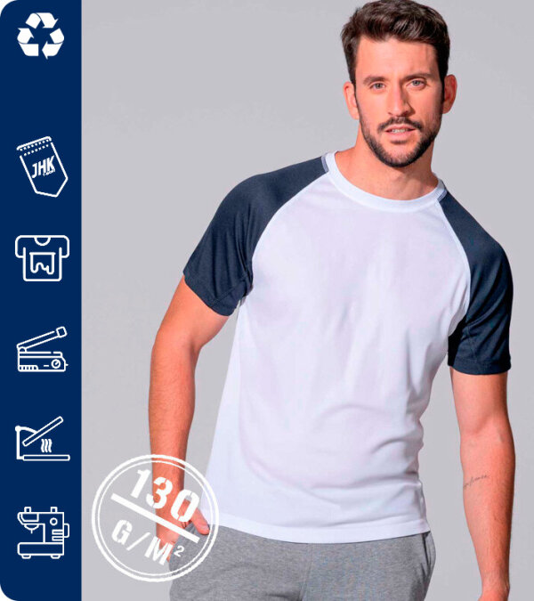 CAMISETA T&Eacute;CNICA MAN SPORT CONTRAST 130 Grms. JHK SPORTCTRM