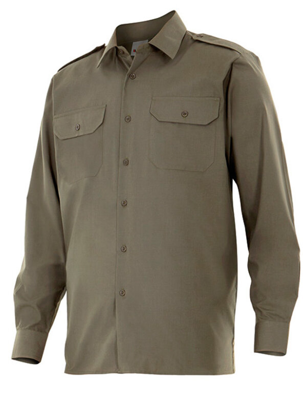 CAMISA POPEL&Iacute;N MANGA LARGA CON GALONERAS VELILLA 530