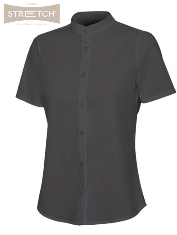 CAMISA MUJER TEJIDO EL&Aacute;STICO STRETCH CUELLO TIRILLA MANGA CORTA VELILLA 405014S