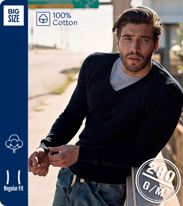 JERSEY DE PUNTO ALGOD&Oacute;N-LANA HOMBRE ESCOTE EN "V"  280 Grms. BUSINESS PAYPER