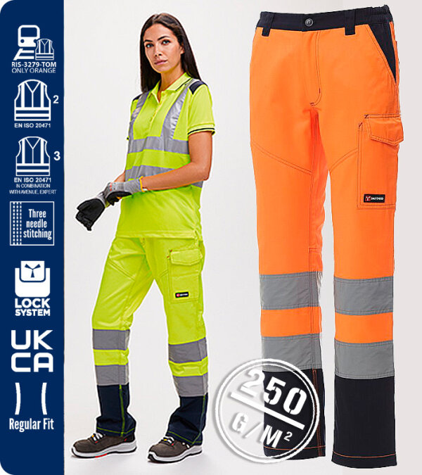 PANTAL&Oacute;N MUJER ALTA VISIBILIDAD MULTIBOLSILLOS 250 Grms. CHARTER LADY PAYPER 