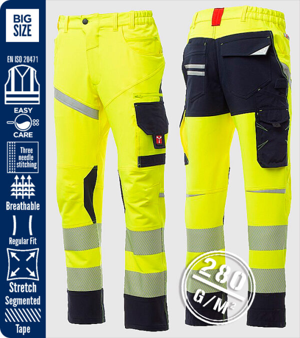 PANTAL&Oacute;N BICOLOR A.V. STRETCH UNISEX 280 Grms  NEXT 4W HI-VI PAYPER
