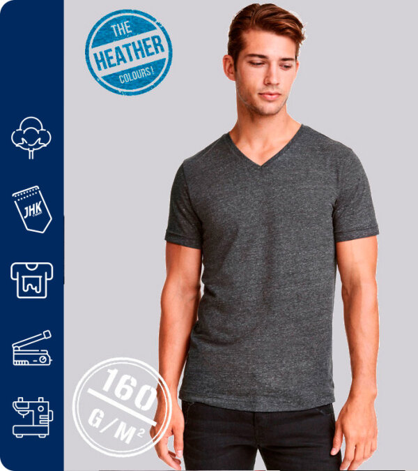 CAMISETA ESTILO URBAN V-NECK HEATHER -160 Grms. JHK TSUAPICO