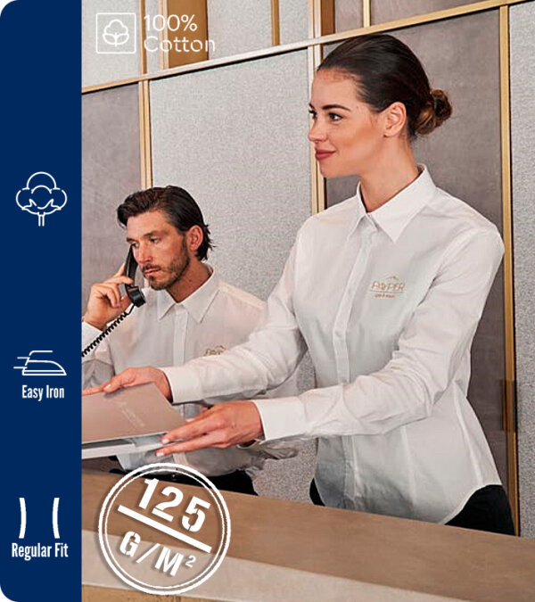 CAMISA ALGOD&Oacute;N SIN BOLSILLOS MANGA LARGA MUJER 125 Grms MANAGER LADY PAYPER