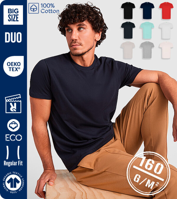 CAMISETA HOMBRE MANGA CORTA  100% ALGOD&Oacute;N ORG&Aacute;NICO  160 Grms. ROLY GOLDEN 6690