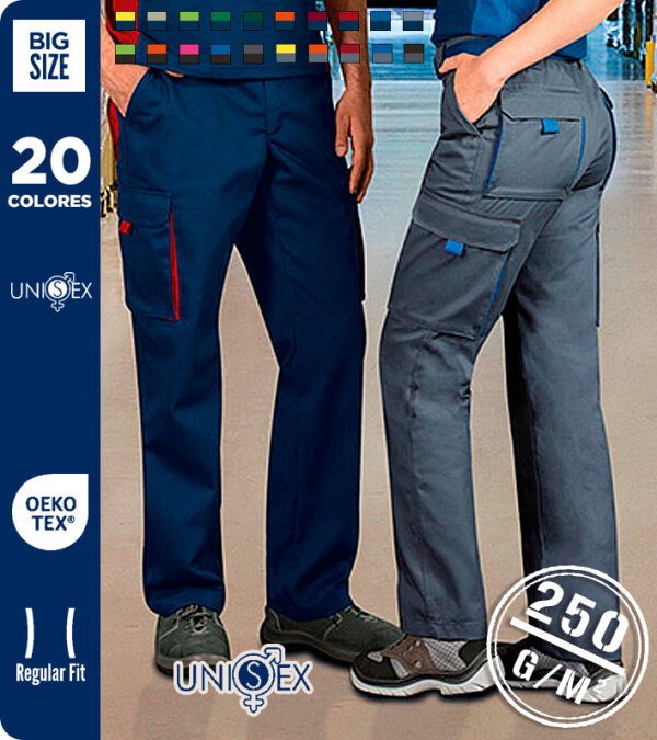 PANTAL&Oacute;N BICOLOR UNISEX MULTIBOLSILLOS 250Grms. VALENTO THUNDER