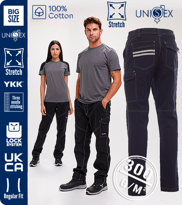 PANTAL&Oacute;N UNISEX TEJIDO EL&Aacute;STICO ALGOD&Oacute;N -WORKER STRETCH PAYPER 