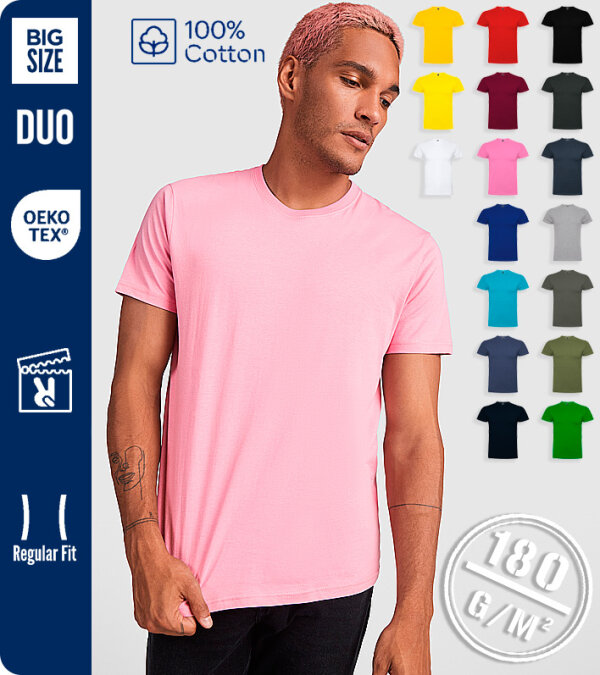 CAMISETA HOMBRE  100% ALGOD&Oacute;N MANGA CORTA 180 Grms. ROLY BRACO 6550