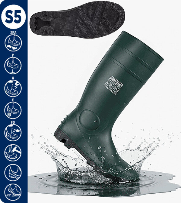 BOTA POCERA NITRILO Y PVC PUNTERA Y PLANTILLA DE ACERO WORKTEAM P2201