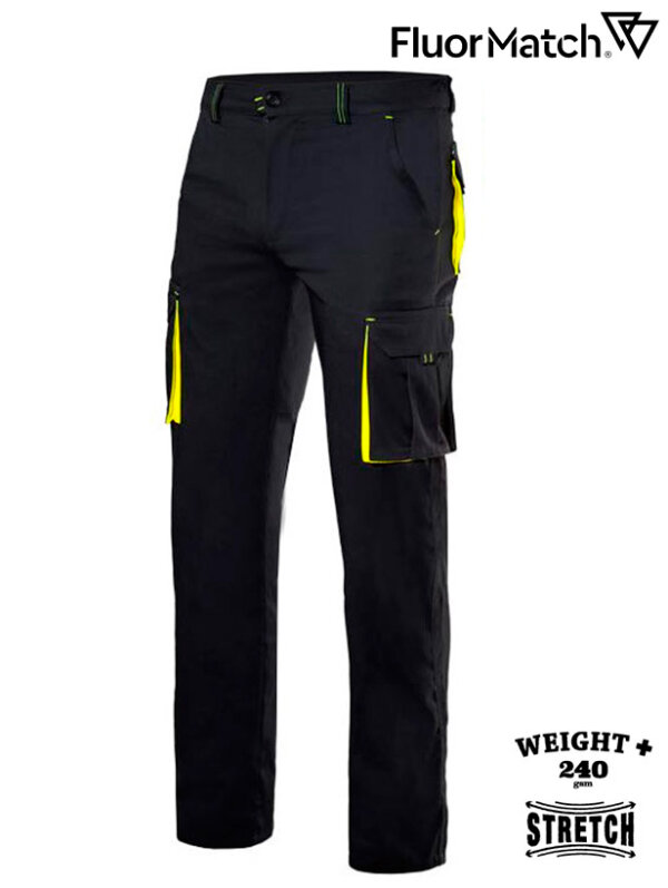 PANTAL&Oacute;N BICOLOR 240 Grms. STRETCH  103008S - GAMA FLUORMATCH - 