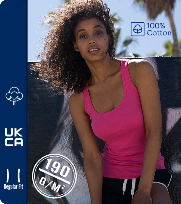 CAMISETA TIRANTES CE&Ntilde;IDA MUJER 100% ALGOD&Oacute;N 190 Grms. LOOK PAYPER