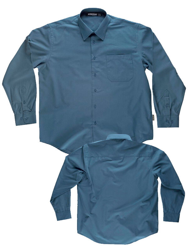 CAMISA DE MANGA LARGA CON BOLSILLO 105Grms WORKTEAM B8000