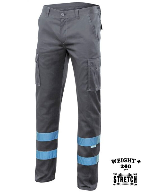 PANTAL&Oacute;N STRETCH 240 Grms. CON CINTAS REFLECTANTES VELILLA 103014S 