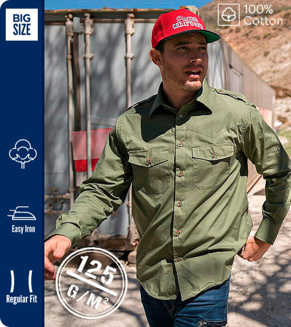 CAMISA 100% ALGOD&Oacute;N LIGERAMENTE CE&Ntilde;IDA DE TRAMA FINA PEINADA HOMBRE 125 Grms. TROPHY PAYPER