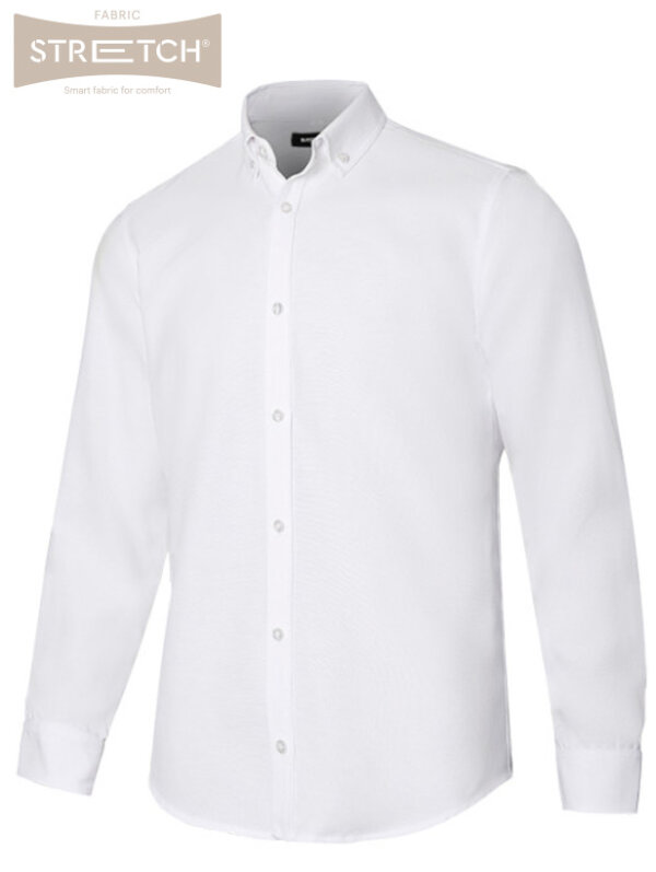 CAMISA OXFORD HOMBRE TEJIDO EL&Aacute;STICO STRETCH MANGA LARGA VELILLA 405004S