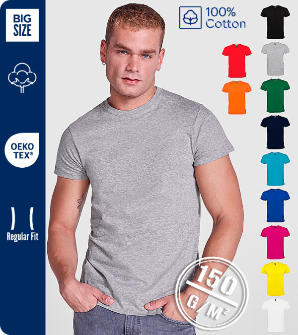 CAMISETA HOMBRE 100% ALGOD&Oacute;N  150 Grms. ROLY ATOMIC  6424
