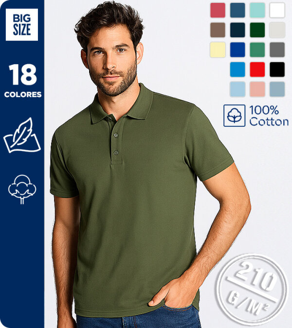 POLO 100% ALGOD&Oacute;N MANGA CORTA 210g MUKUA PS2001U MACKAY