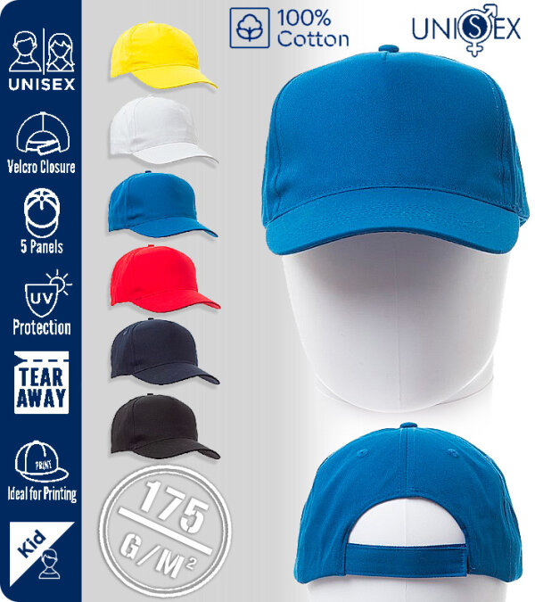 GORRA DE NI&Ntilde;O 5 PANELES ALGOD&Oacute;N VISERA PRECURVADA PAYPER NEW YORK YOUTH-Pack 5 Uds.