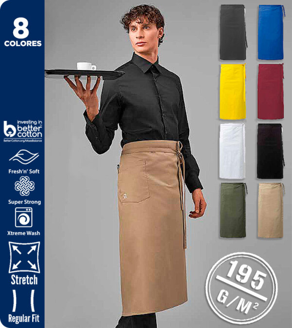 DELANTAL LARGO TIPO FRANCES  105x80cm. 195Grms. MAITRE PAYPER-PACK 5 Uds.