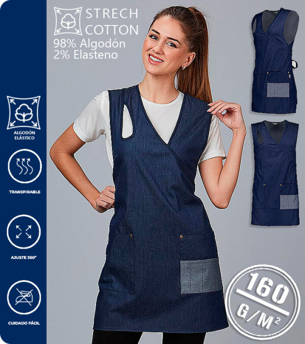 CASULLA MULTIBOLSILLOS TEJIDO TEJANO 98% ALGOD&Oacute;N 2% ELASTANO  160 Grms. GARYS NARCISO 200048