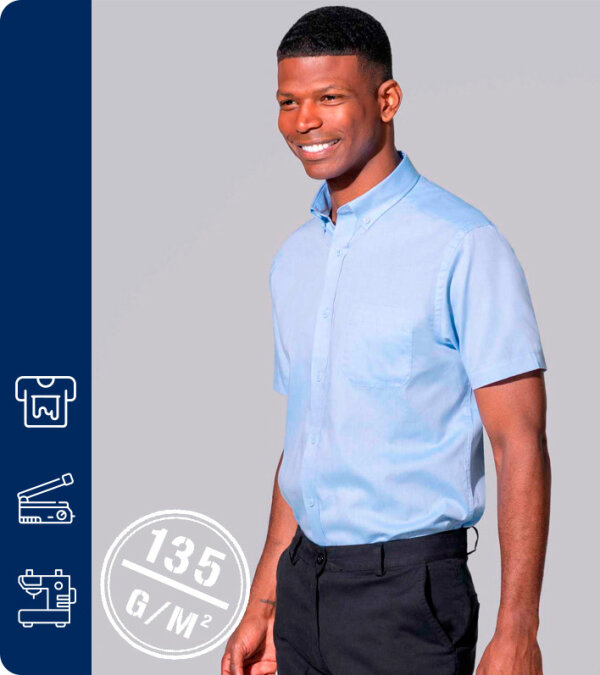 CAMISA MANGA CORTA HOMBRE POPEL&Iacute;N CASUAL & BUSINESS -135Grms JHK SHAPOPSS