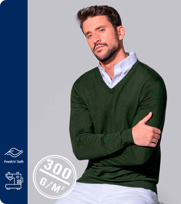JERSEY DE PUNTO HOMBRE CUELLO PICO VISCOSA-NYLON , BOSTON 300Grms. JHK WKBOSTON