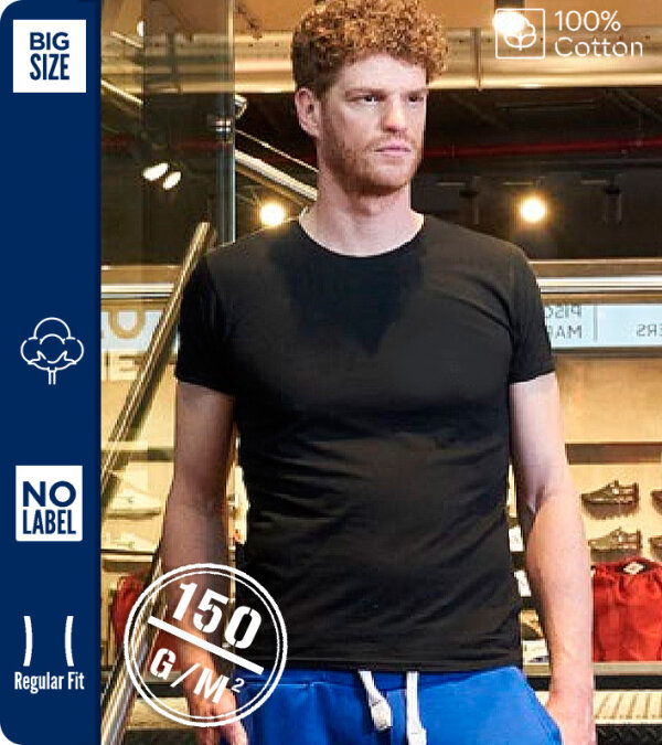 CAMISETA ALGOD&Oacute;N CUELLO LIGERAMENTE REDONDO HOMBRE 150Grms. PARTY PAYPER