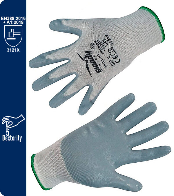 GUANTES POLYESTER-NITRILO  13G SKILL N1 PAYPER. PACK 12 pares
