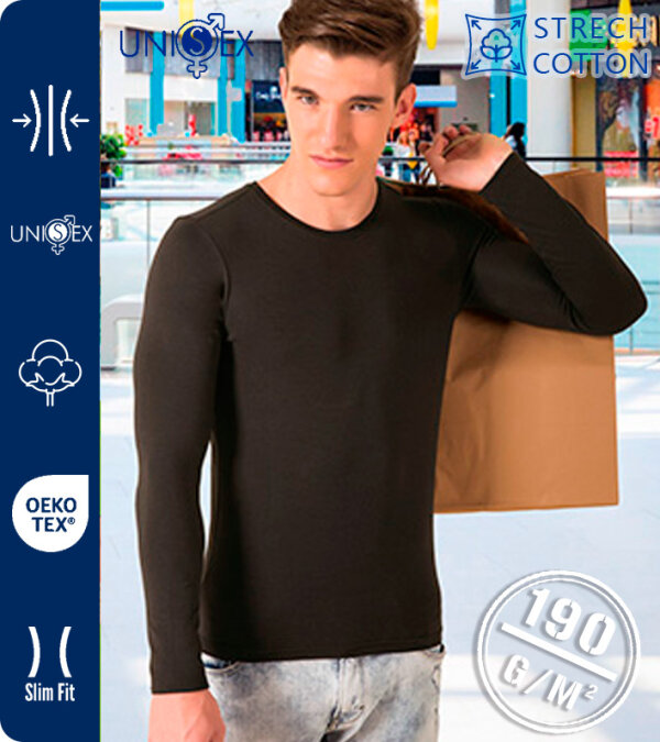 CAMISETA UNISEX MANGA LARGA TEJIDO EL&Aacute;STICO CORTE AJUSTADO 190 Grms. VALENTO CATCH