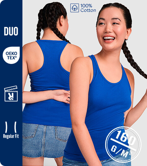 CAMISETA TIRANTES MUJER ENTALLADA 100% ALGOD&Oacute;N 160 Grms. ROLY BRENDA 6535