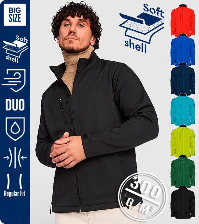 CHAQUETA SOFTSHELL HOMBRE 300 Grms. ROLY NEBRASKA 6436