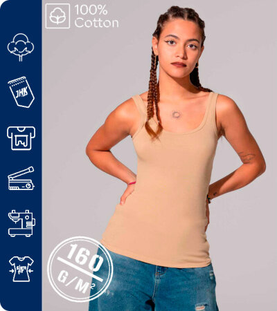CAMISETA VICTORIA TIRANTES 100% ALGOD&Oacute;N 160 Grms. JHK TSULVCTR